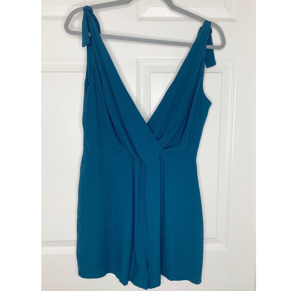 NWT Urban Outfitters Tie Shoulder Teal Romper